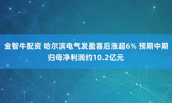 金智牛配资 哈尔滨电气发盈喜后涨超6% 预期中期归母净利润约10.2亿元