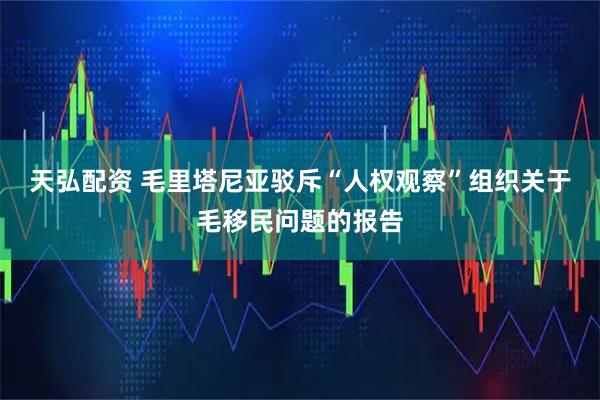 天弘配资 毛里塔尼亚驳斥“人权观察”组织关于毛移民问题的报告